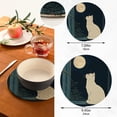 thumbnail image 3 of Wobogo White Cat Enjoying The Moon Trivets Potholders Set of 2 Cotton Woven Round Hot Plate Mats for Hot Dishes Bowls Teapots, 3 of 7