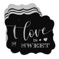 thumbnail image 3 of Inkdotpot Étiquette de Bouteille de Mariage Love Is Sweet en Vraie Feuille d'Argent Support de Faveur Forme Étiquettes Suspendues Lot de 50, 3 of 6