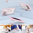 thumbnail image 3 of KOMI Magnetic Case for iPhone 14 Pro Max Case with Camera Stand [Compatible with MagSafe] [Military Drop Tested] Shockproof Slim Clear iPhone 14 Pro Max Phone Case for Women Men Pink, 3 of 5