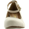 thumbnail image 3 of Chase & Chloe Womens BOBBY1 Closed Round Toe Ankle Strap Hidden Wedge High Heel Shoes, 3 of 4