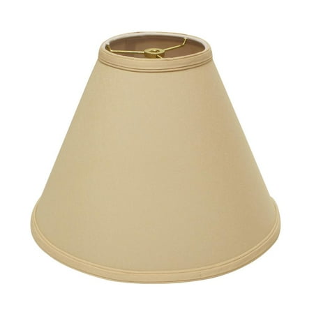 Oyster Organza Shade - Slant Deep Cone Hardback Lampshade with Washer Fitter, Oyster