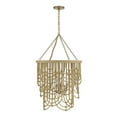 thumbnail image 2 of Burnished Brass with Natural Rattan Four Light Pendant from the Bremen Collection, 2 of 7