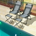 thumbnail image 3 of Gymax 4PCS Folding Patio Recliner Chair & Ottoman Set w/ Adjustable Backrest, 3 of 9