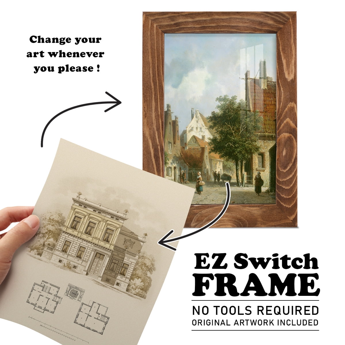 Estate and Plan III -Framed Print w/glass-Walnut