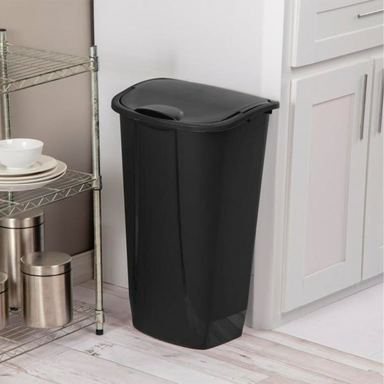 Sterilite - Black 13-Gallon Swing Top Wastebasket