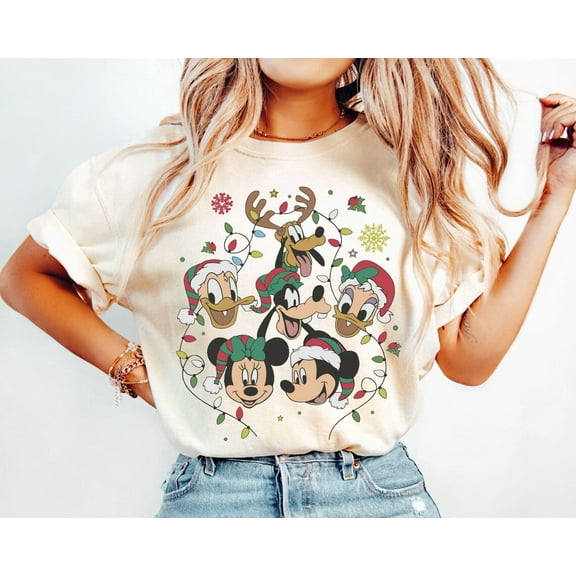 Vintage Mickey And Friends Disney Holiday Shirt, Disney Holiday T-Shirt, Mickey Xmas, Magic Kingdom, Disneyland Trip Tee, S-5XL Shirt