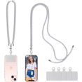 thumbnail image 1 of IBAOLEA Phone Lanyard, 4×Durable Pads, 1×Adjustable Crossbody Neck Strap Cell Phone Lanyard Compatible with Most Smartphone Grey, 1 of 7