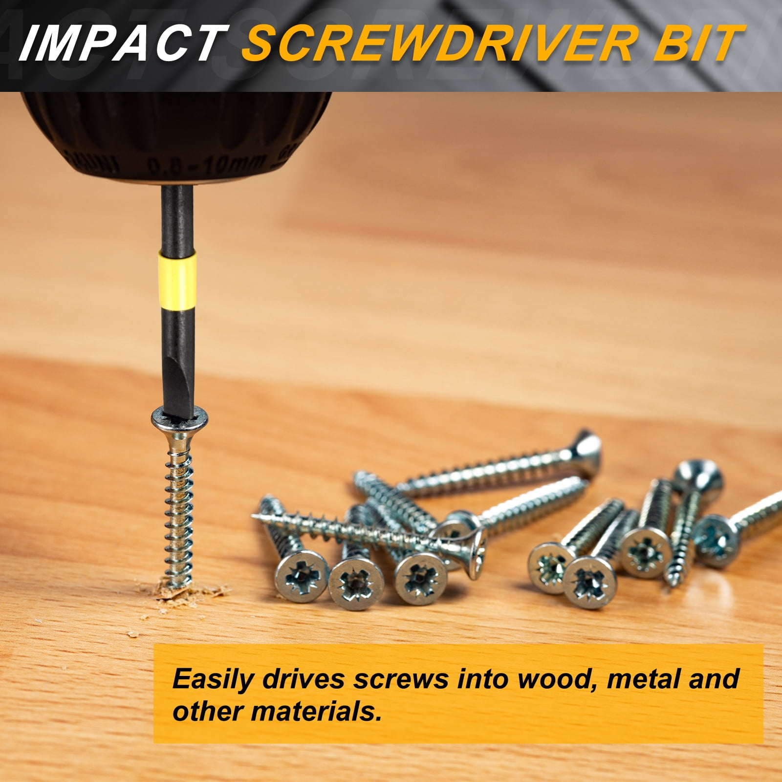 Uxcell 10 Pcs SL4 Slotted Impact Screwdriver Bits 4mm Slotted Tip 1/4" Hex Shank 150mm (6") Long Magnetic Flat Head Screw Driver Drill Bits Phosphated S2 Steel for Electric Power Tool