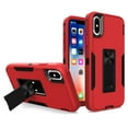 thumbnail image 1 of Allytech Case for iPhone X 2017/iPhone XS 2018 5.8", TPU + PC Hybrid Shockproof Cover with Magnetic Car Mount Flip Kickstand Non-Slip Rugged Case for iPhone XS/ iPhone X, Red+Black, 1 of 7