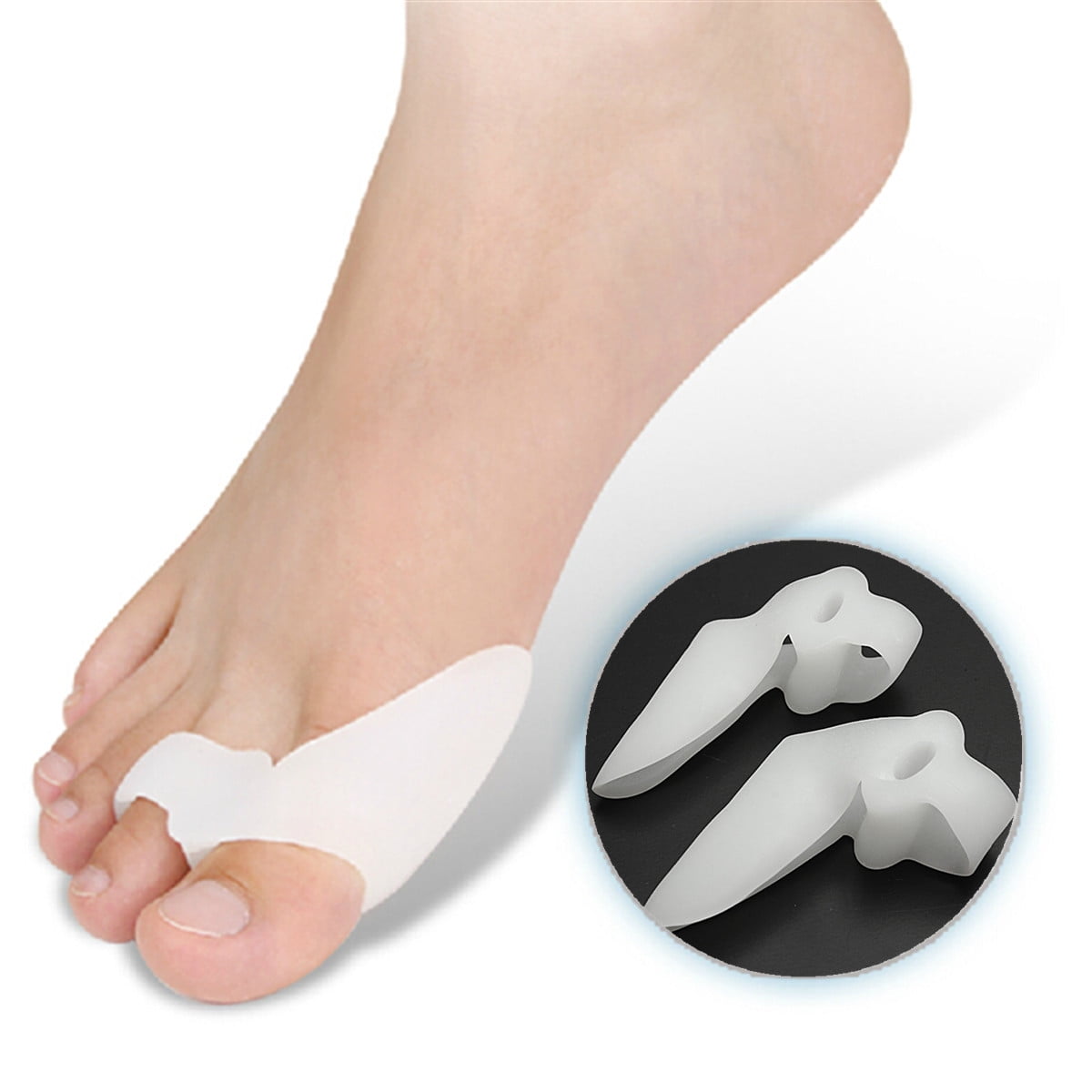 A Pair Bunion Toe Separators Soft Gel Silicone Big Toe Protector Pad