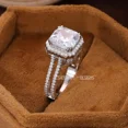 thumbnail image 2 of ASSCHER CUT LAB CREATED DIAMOND ENGAGEMENT RING, 4 CT ASSCHER DIAMOND HALO ENGAGEMENT RING, 2 of 2
