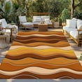thumbnail image 3 of Fsddascl Burnt Orange Ombre Outdoor Rug for Patio/Deck/Porch, Non-Slip Large Area Rug 6 x 9 Ft, Abstract Art Moire Ocean Waves Indoor Outdoor Rugs Washable Area Rugs, Reversible Camping Rug Carpet, 3 of 5