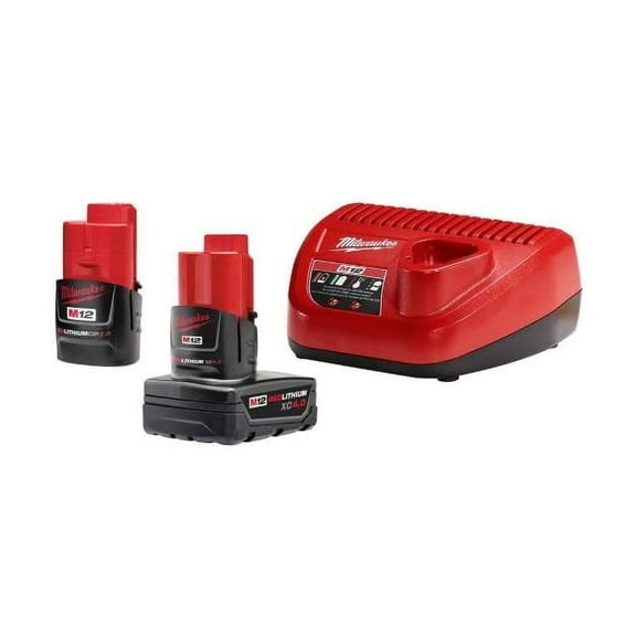 M12 12- Lithium-Ion 4.0 Ah and 2.0 Ah Battery Packs and Charger Starter Kit 48-59-2424