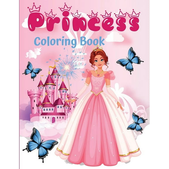 Princess coloring book: 60 unique and beautiful designs for girls aged 3-9 years - a great gift, (Paperback)