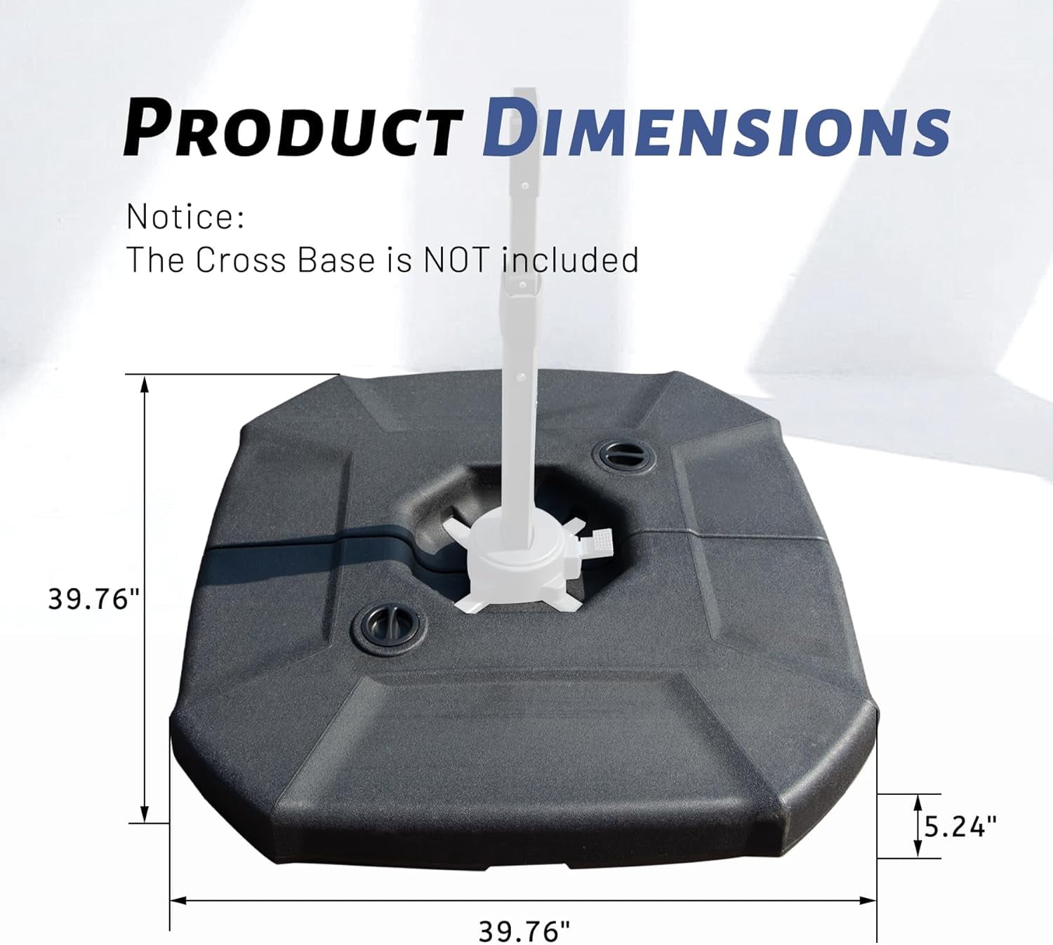 Domi Patio Umbrella Base, Umbrella Stand Base Water & Sand Filled Weighted Base Offset Umbrella Base for Cantilever Offset Patio Umbrella, 300LBS