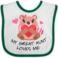 thumbnail image 3 of Inktastic My Great Aunt Loves me- bear and hearts Boys or Girls Baby Bib, 3 of 4