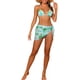 thumbnail image 2 of INSPIRAR CHIC Conjuntos de Bikini de 3 Piezas con Tie Dye para Mujeres, Trajes de Baño Halter con Falda Sarong, Traje de Baño Talla X-Small Verde, 2 of 5