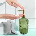 thumbnail image 1 of EGNMCR Storage Containers Textured Glass Soap Dispenser Refillable Liquid Hand Soap Dispenser For Bathroom Premiums Pump Bottle For Shower Gel Shampoo Lotion Kitchen Sink Decor Glass vial, 1 of 6