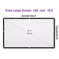 thumbnail image 2 of Projector Screen 120 inch 16:9 HD Foldable Anti-Crease Portable Projection Movies Screen for Home Theater Outdoor Indoor, 2 of 15
