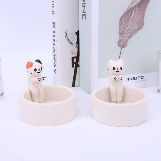 Candelabro de aromaterapia con soporte de Pedestal para vela de gato, candelabro creativo con patas calentadoras, regalo para amantes de los gatos