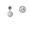 thumbnail image 3 of Delight Jewelry Silver-tone Large Super Sparkle Crystal Clear AB Volleyball - Two-tone Daisy Flower Post Earrings, 3 of 4