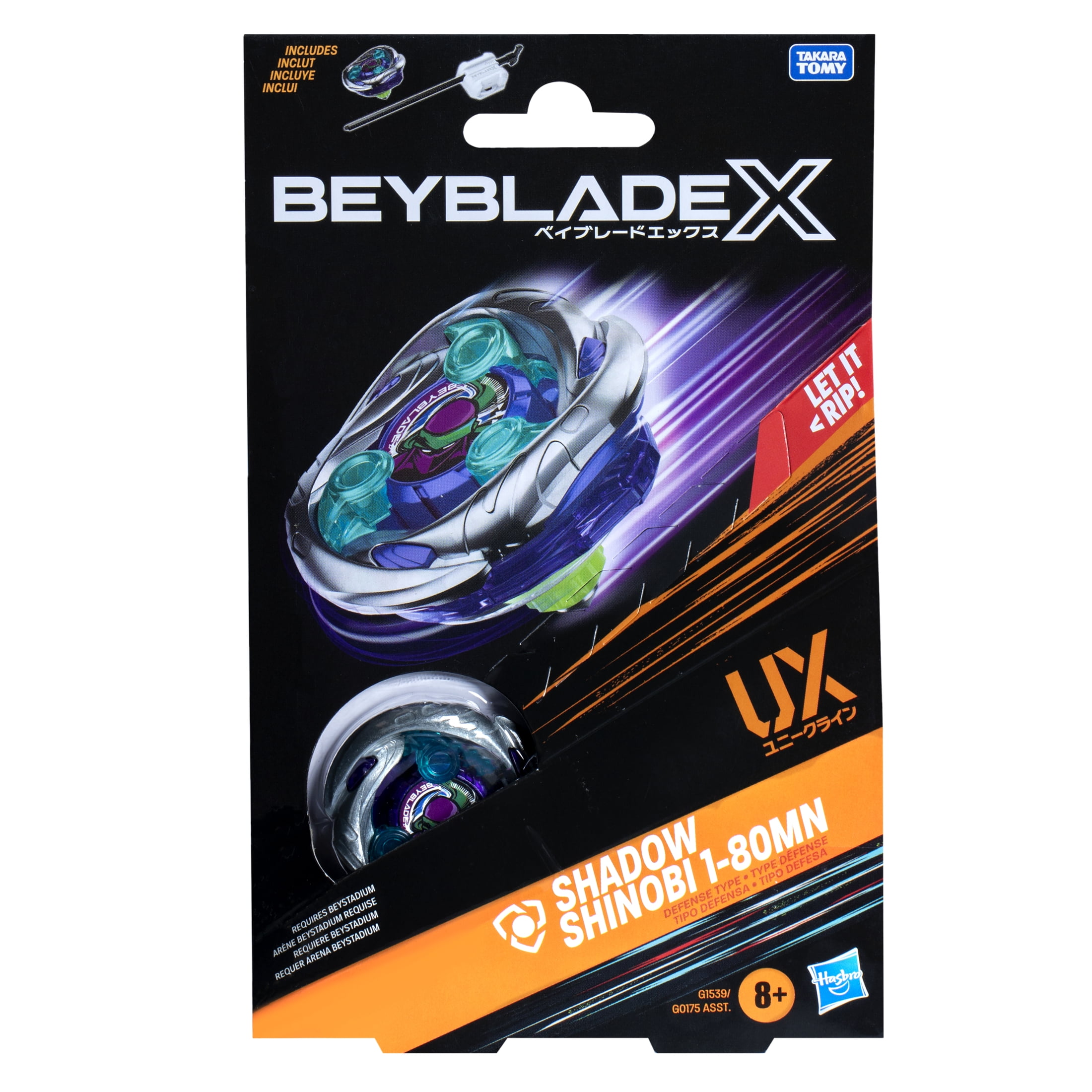 Beyblade X Shadow Shinobi 1-80MN UX Starter Set with Top