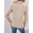 thumbnail image 4 of Long Sleeved Women Fall Winter Turtleneck Slim Sweater Solid Casual Knit Pullovers, 4 of 6