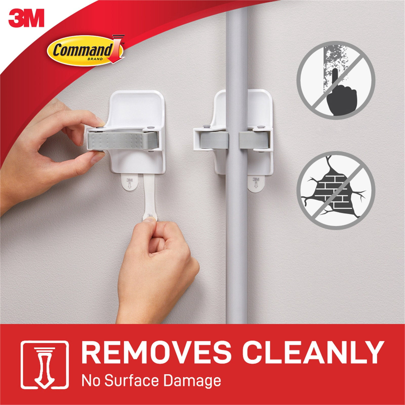 3M Command Hanging Broom and Mop Gripper, Damage-Free, 4 ct