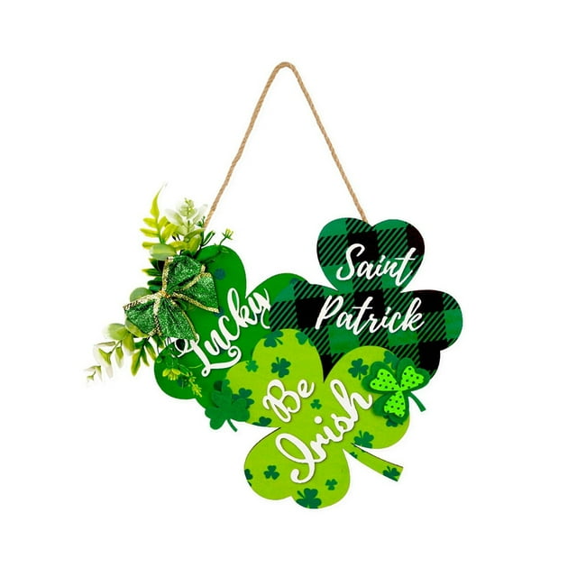 TIELUTT St. Patrick's Day Door Sign Welcome Sign Porch Signs for Home Bows for Door Signs Door Hangings Decorative for Front Door Christmas Door Decorations Outdoor Front Door Welcome Sign for All Se