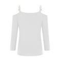 thumbnail image 6 of New Summer Plus Size Tops for Womens 2024 Fashion 3/4 Sleeve Solid Color V-Neck Pullover Strapless Tops Shirts Blouse Gifts for Womens, 6 of 7