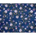 thumbnail image 4 of oneOone Polyester Lycra Royal Blue Fabric Flower & Leaves Watercolor Quilting Supplies Print Sewing Fabric By The Yard 56 Inch Wide, 4 of 4