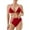 Wine, variant on Otvok Sexy Bikinis for Women 2 Piece Bikini Spaghetti Strap Swimsuits Solid Color Swimwear Triangle Bathing Suit