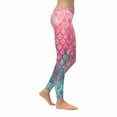 thumbnail image 3 of SUNENAT Fashion Mermaid Scales Fish Scales Women's Stretchy Capri Leggings Yoga Running Pant M, 3 of 4