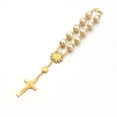 thumbnail image 3 of Pulsera De Cuentas Cruz Rosario Pulsera Cuentas De Vidrio Joyería Centro Religioso Regalo De Joyería Con Flor Y Bolsa De Almacenamiento Noticed AP005866-00, 3 of 6