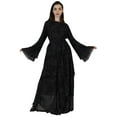thumbnail image 3 of Bimba Printed Islamic Muslim Abaya Dress For Women Front Button Placket Layered Dresses, 3 of 8