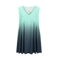 thumbnail image 3 of Hvot&aat Womens Summer V Neck Tank Dress Casual Tiered Ruffle Sleeveless Mini Dress Gradient Babydoll Dress, 3 of 4