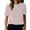 Pink, variant on ameIAEA Short Sleeve Tshirts for Women Striped Casual Tees Color Block Summer Crewneck Tops