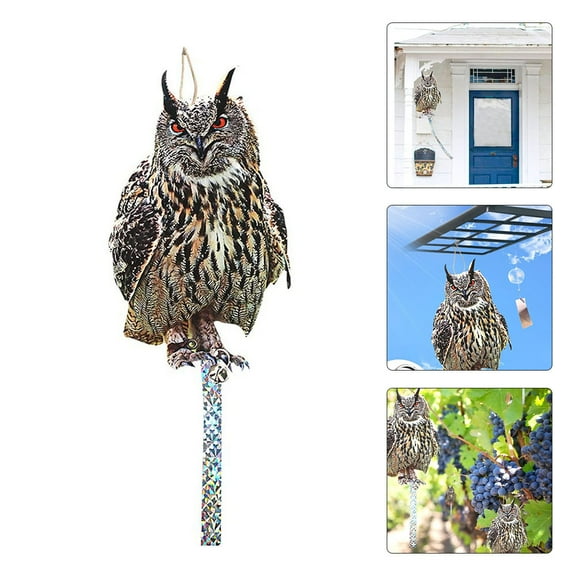 SUNFEX Owl Decoy to Scare Birds Away Scarecrow, Fake Owl Statue for Home Garden Decor
