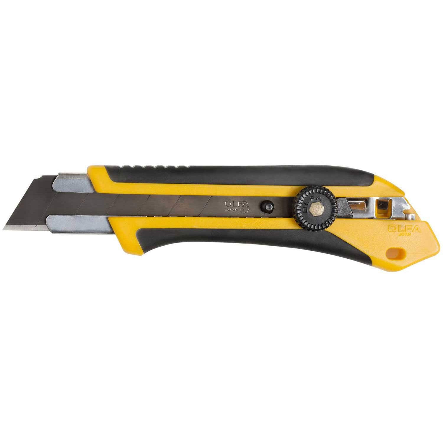 OLFA XH-1 Fiberglass Rubber Grip Ratchet-Lock Black/Yellow Utility Knife