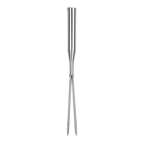 Rastrillo de mano para jardinería, desmalezadora, horquilla, cultivador portátil de acero inoxidable, herramienta de jardinería para aflojar el suelo Horquilla de doble púas