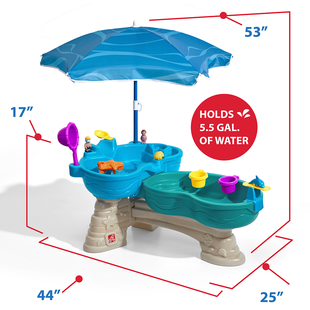 Step2 Spill & Splash Seaway Blue Plastic Water Table for Toddlers with 10-piece Playset - image 4 of 10