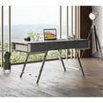 thumbnail image 5 of Modrest Dessart 3-Drawer Modern Veneer & Stainless Steel Desk in Elm Gray, 5 of 5