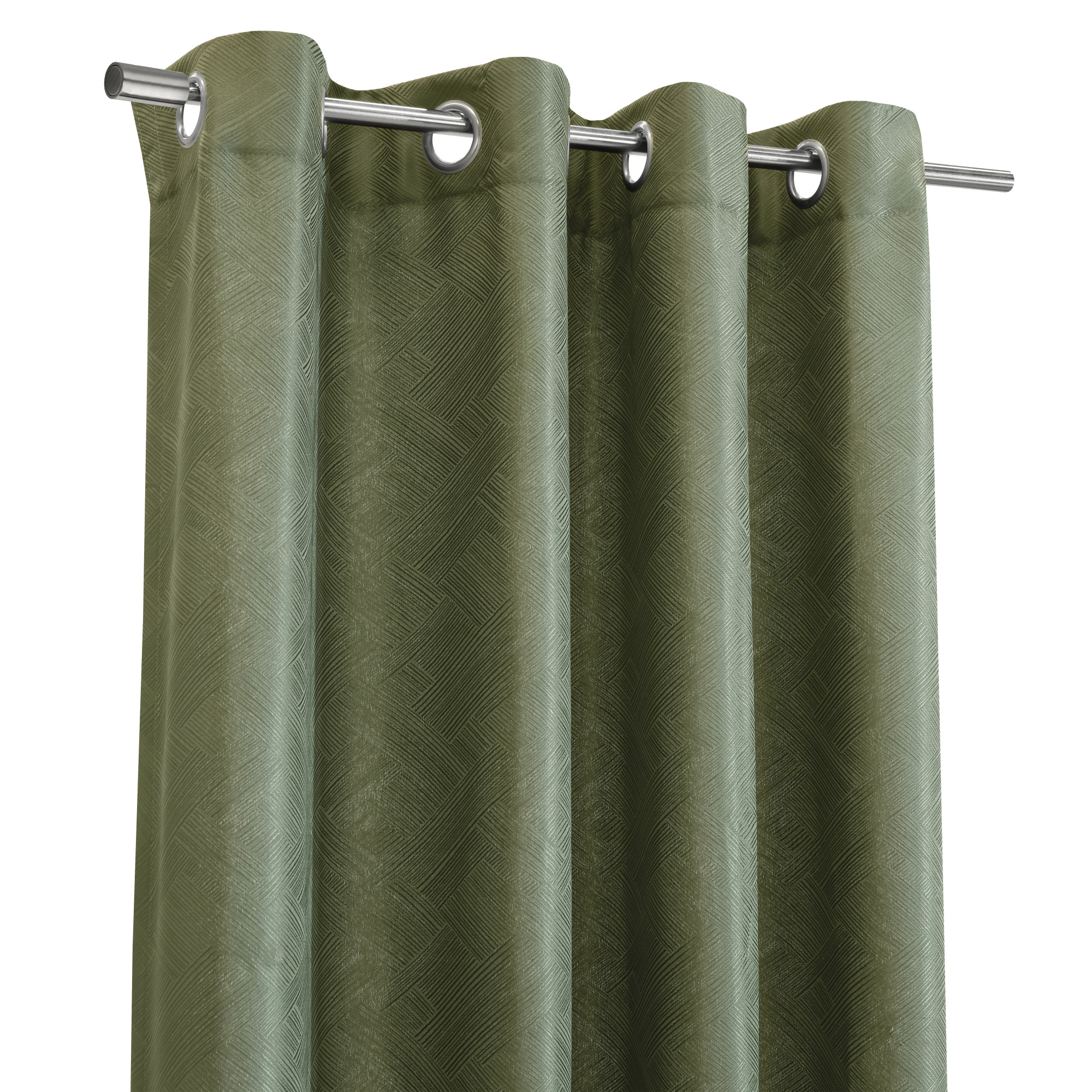 Loft Living Amora Light Filtering Grommet Indoor Curtain 52 x 108 in Green