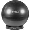 Titan Fitness Black 65cm Exercise Stability Ball w/ Base Chair Combo Gym Yoga