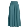 thumbnail image 5 of ZToonmas Women's Elastic High Waist Maxi Skirt A-Line Flowy Skirt with Side Pockets Casual Solid Color Long Skirt, 5 of 6