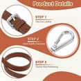 thumbnail image 3 of 0.6" Genuine Leather Purse Strap for Bag (Caramel, Silver Buckle), 3 of 6