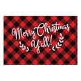 thumbnail image 4 of Personalized Planet 27x18 Marry Christmas Ya'll Holiday Doormat with Custom Family Name Printed on Red and Black Plaid Rectangular 1/8” Thick Non Slip Mat for Kitchen Hallway Deck or Porch, 4 of 6
