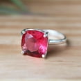 thumbnail image 5 of Ruby Gemstone Ring, 925 Silver Ring, Prong Setting Ring, Square Cut Gemstone, Statement Ring, Minimalist Ring, Pretty Ring, Unisex Jewelry, 5 of 6