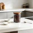 thumbnail image 5 of Vintage Glass Jars With Wooden Lids, Airtight Food Storage Containers, Kitchen Canisters For Sugar, Coffee, Tea, Spice, Flour, Candy Cookie, Pasta, Cereal, Cute Decorative Jars, 5 of 6