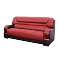 thumbnail image 3 of Star Home Living 3-Piece Genuine Leather Sofa Set in Black/Red, 3 of 11